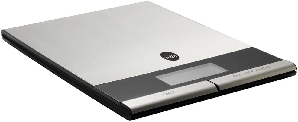 Wilfa GRAM STÅL Küchenwaage - mit einer Kapazität von 5 kg., aus rostfreiem Edelstahl, grosses, gut
