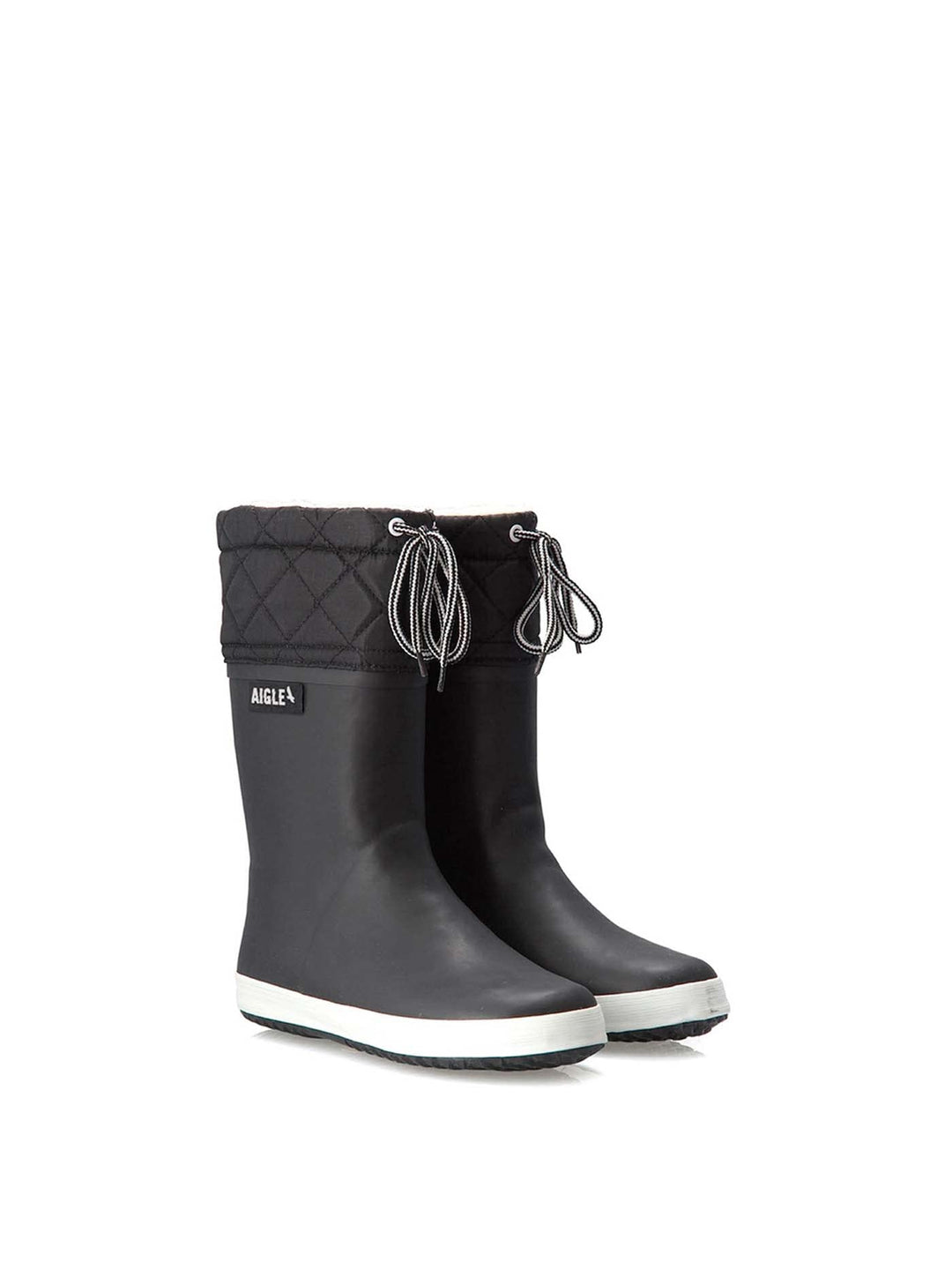 Aigle Unisex Kinder Giboulee 2 Gummistiefel 32 EU Schwarz Weiss, 32 EU Schwarz Weiss