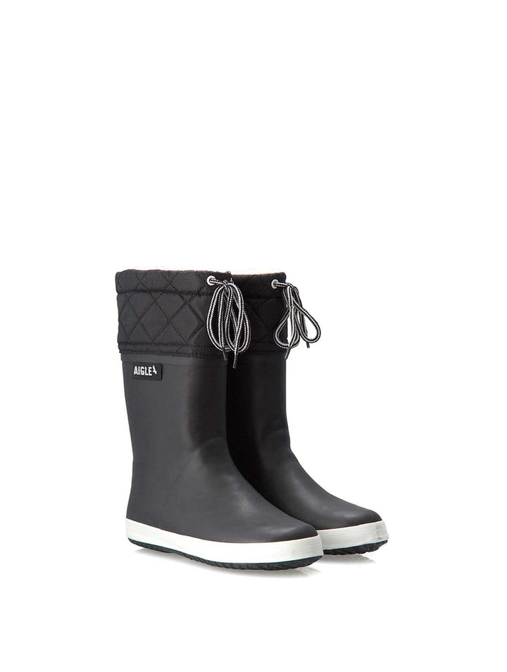 Aigle Unisex Kinder Giboulee 2 Gummistiefel 34 EU Schwarz Weiss, 34 EU Schwarz Weiss