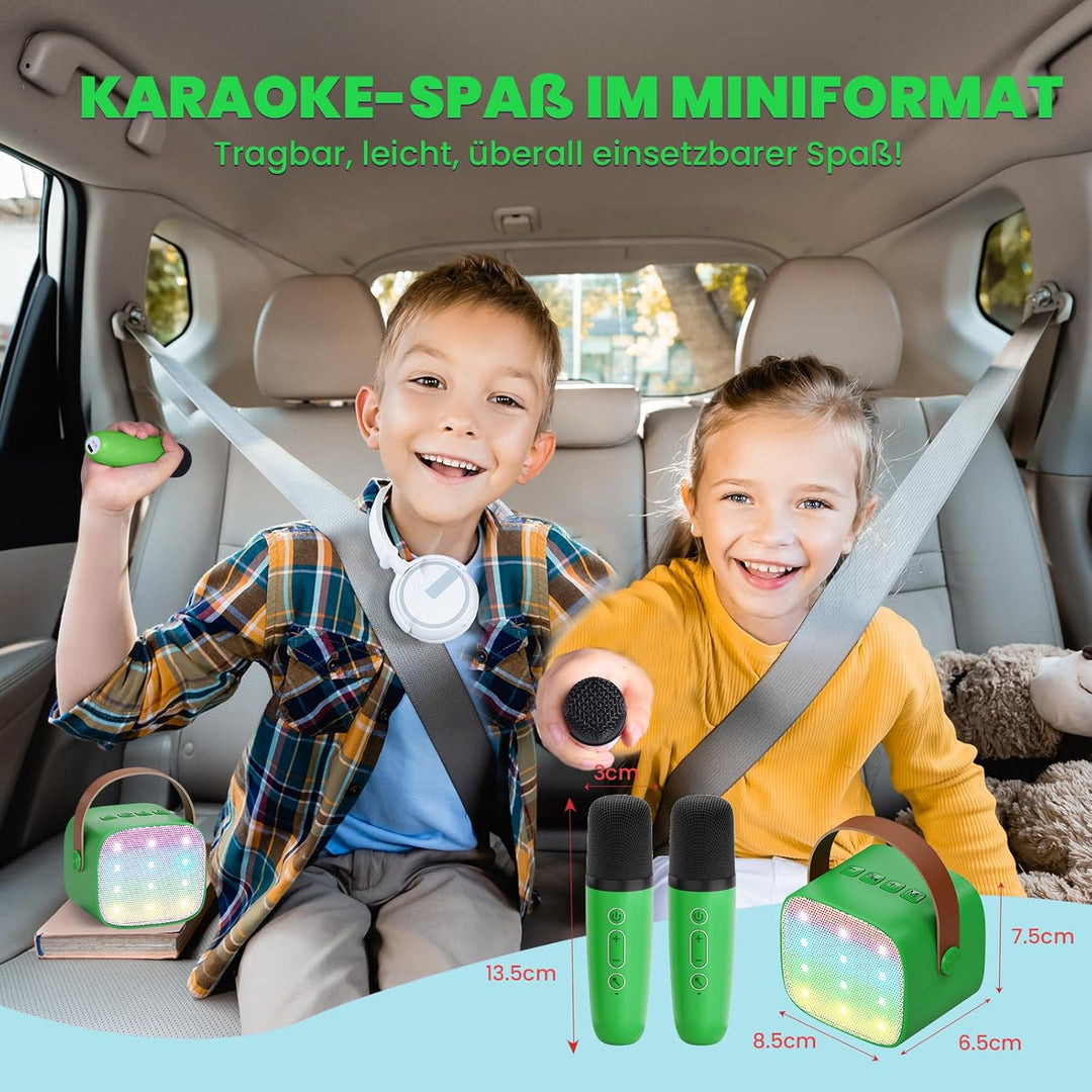 Karaoke Maschine Kinder mit 2 Mikrofonen: [Premiumversion] Mini Karaoke Maschine, Geschenk für Mädch