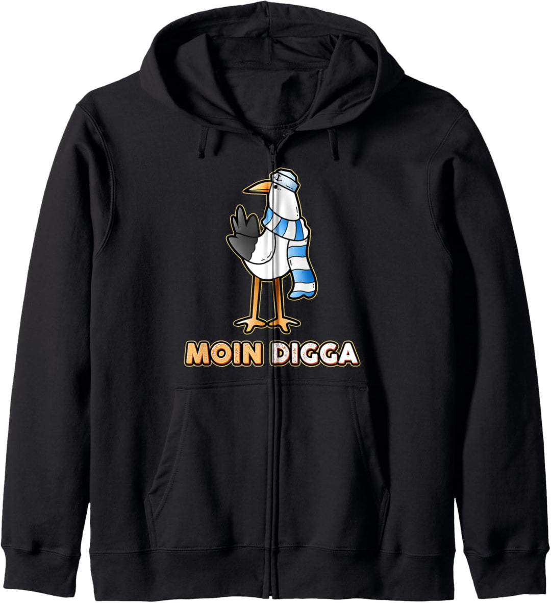 Moin Digga Norden Löppt Spruch Möwe Meer Geschenk Digga Kapuzenjacke