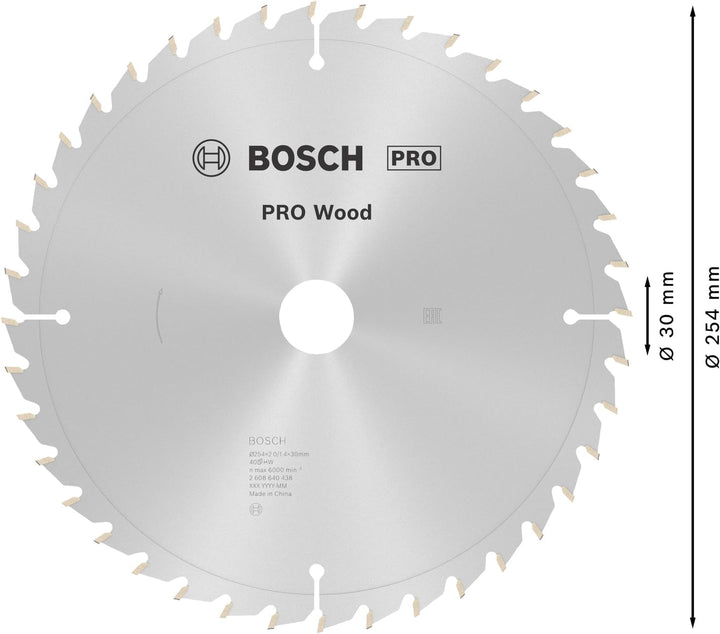 Bosch 1x PRO Wood Kreissägeblatt für Netz-Kapp‑ und Gehrungssägen (für Weichholz, Hartholz, Ø mm, Pr