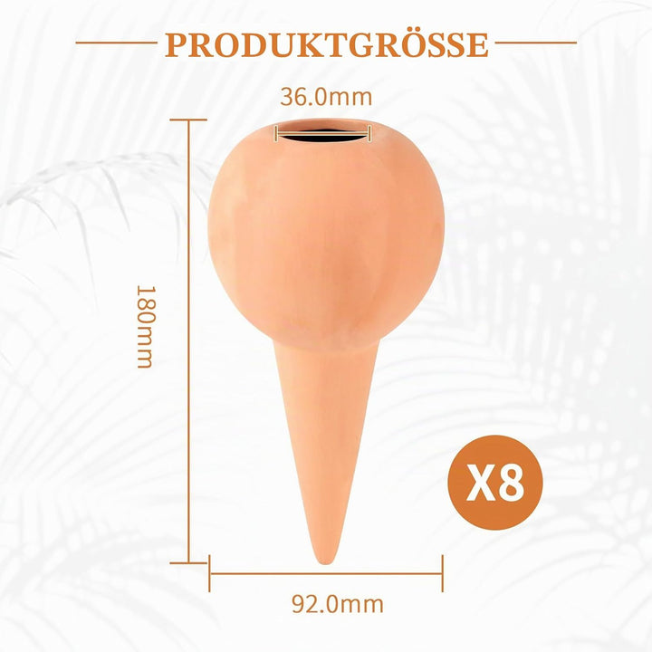 EXLECO 8 x 360ml Tonkegel Bewässerung Pflanzen Gross Bewässerungskugel Pflanzen Wasserspender Ton Au