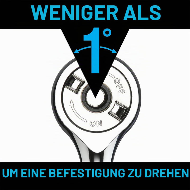 Zero Degree®, 1/4 Antrieb getriebellose Ratsche mit Steckschlüssel-Schnellverschluss, 38150 1/4" Dri