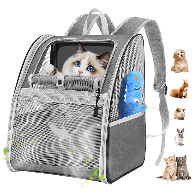 Pawaboo katzenrucksack, hunderucksack für Katzen Hunde Welpen mit Fenster, Haustier Rucksack cat Bac