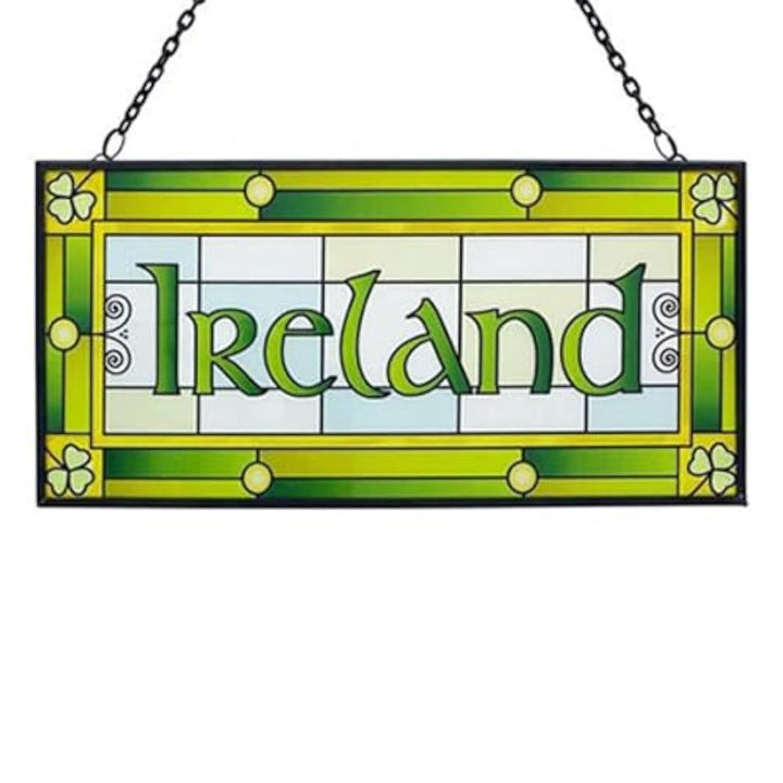 Royal Tara Irland Kleeblatt Buntglas-Sonnenfänger zum Aufhängen Rechteckig St. Patrick&