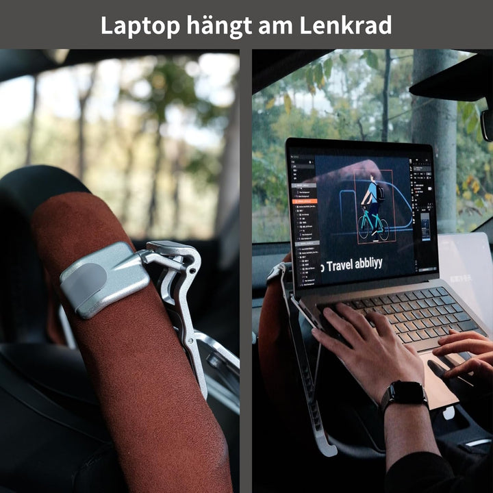 STEERTOP Laptop Ständer für Auto | Multifunktionale Auto Lenkrad Schreibtisch | Tablett Autotisch fü