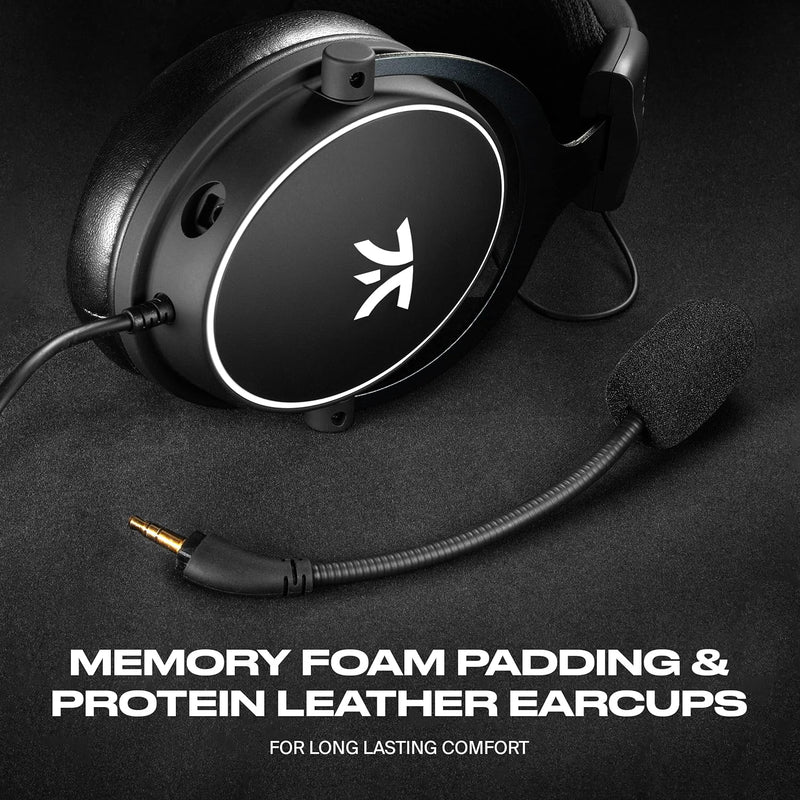 Fnatic React Gaming Headset für E-Sports mit 53-mm-Treibern - Metallrahmen, Präziser Stereo-Sound, A