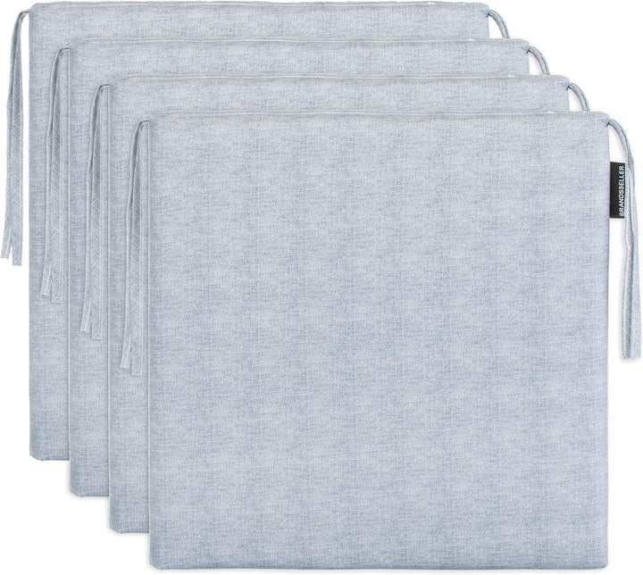 Brandsseller Sitzkissen 4er-Set ca. 40x40 cm mit Klettverschluss Stuhlauflage Sitzauflage 4 Kordelbä