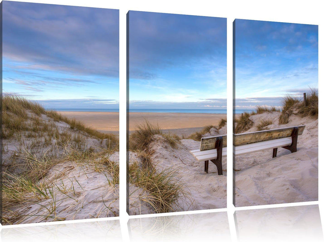 Pixxprint Blick auf das Meer als Leinwandbild/Grösse: 3 Teilig (120x80 cm) cm/Wandbild/Kunstdruck/fe