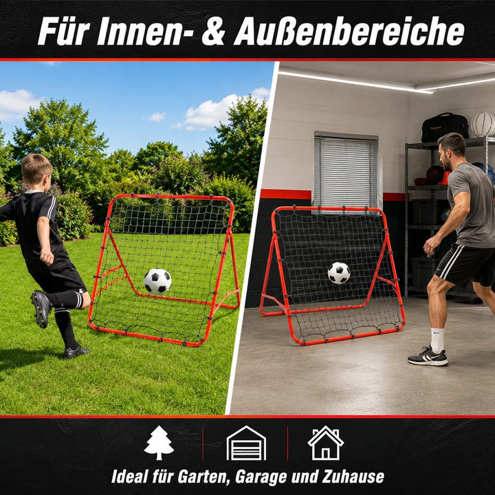 Fussball Rebound Netz Kinder und Jugendliche Tragbares Prellwand Verstellbar Fussballtor Kicker für