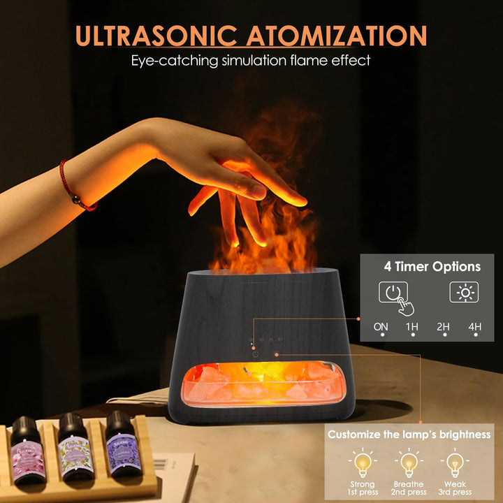 SALKING 2-in-1 Aroma Diffuser & Salt Range Pakistan Leuchte, Flammeneffekt Diffusor Aromatherapie fü