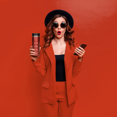 Edelstahl Thermobecher personalisiert – 100% auslaufsicherer & thermoisolierter Kaffeebecher – 450 m