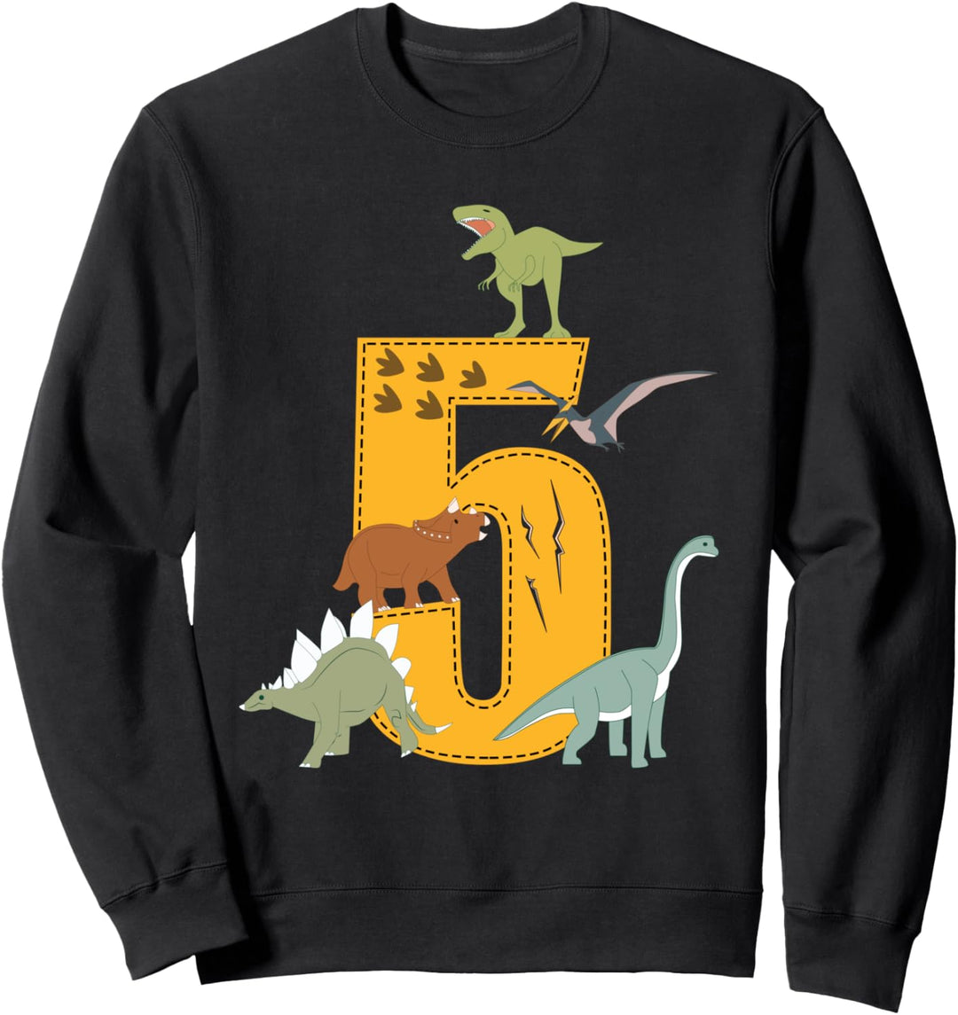 5. Geburtstag Junge 5 Jahre alt Dino Dinosaurier Sweatshirt