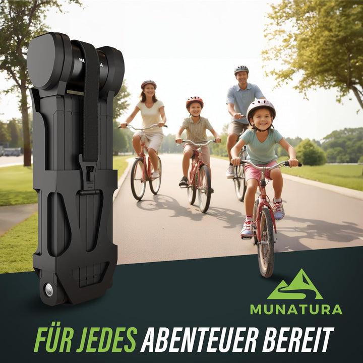 MUNATURA Faltschloss Fahrrad [120cm] - Fahrradschloss Faltschloss - Fahrradschloss Hohe Sicherheit -