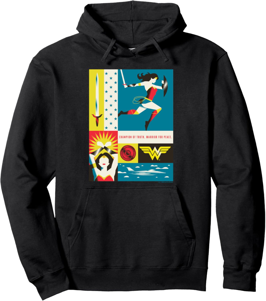 WB 100: Wonder Woman Champion Of Truth Icons Poster Pullover Hoodie