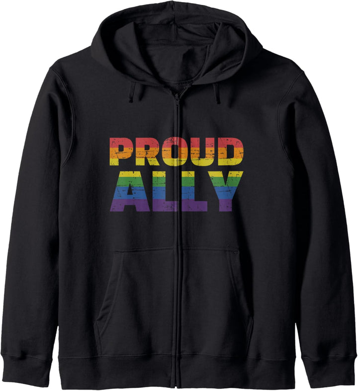 Proud ally Regenbogen für Schwule und Lesben Kapuzenjacke