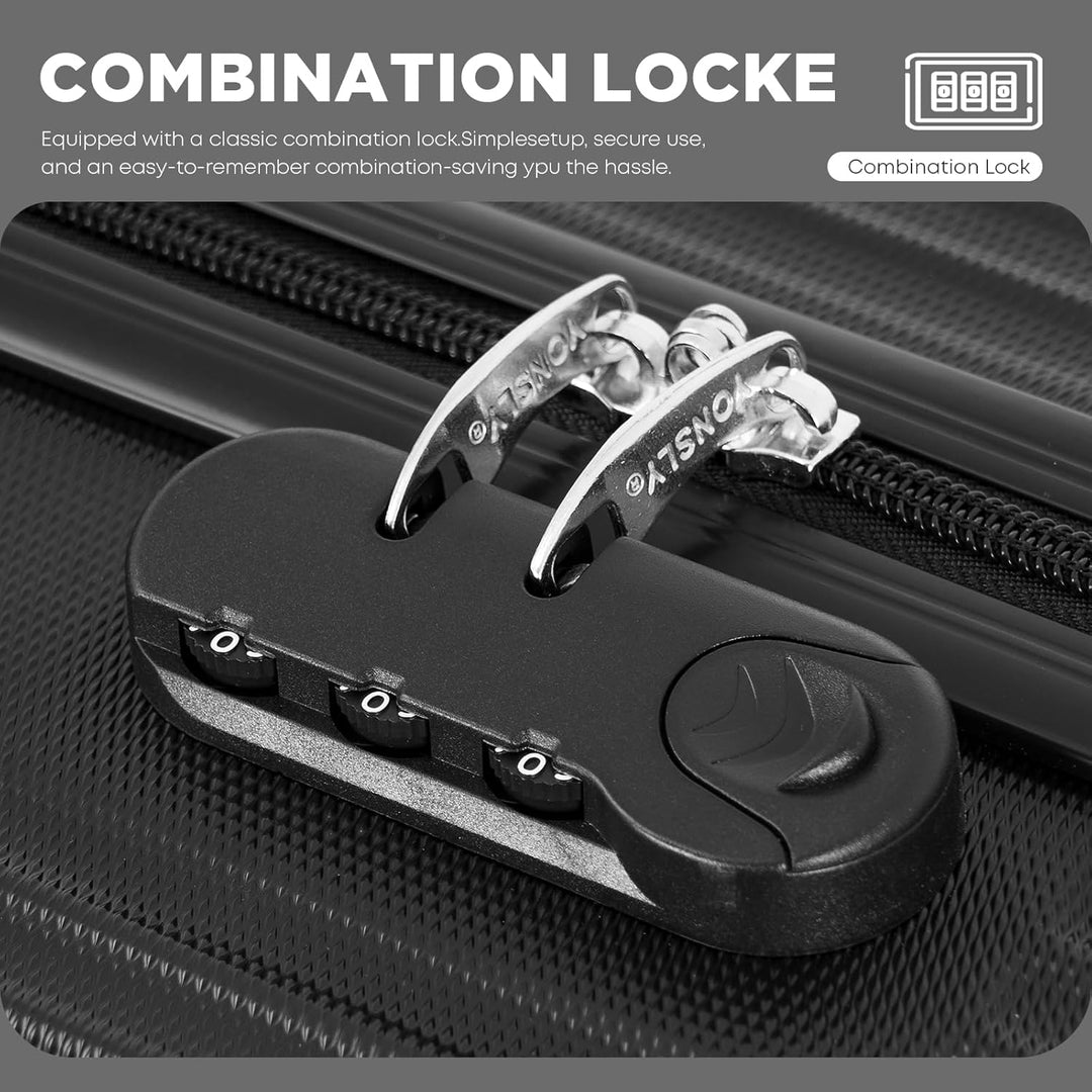 Koffer Suitcase, Trolley Reisekoffer, Kabinenkoffer, Rollkoffer Handgepäck mit 4 Rollen 360°, Hartsc