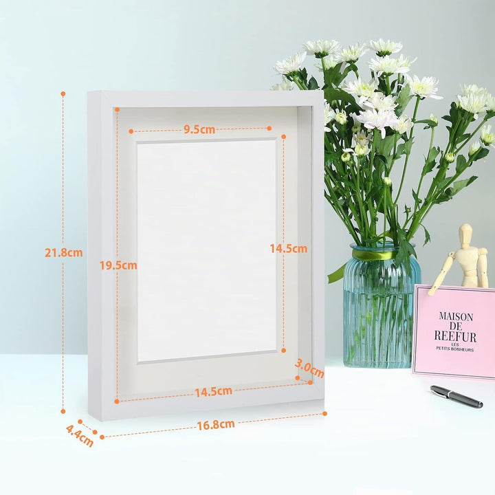 Anhow 2er 3D Bilderrahmen 15x20 cm, Echtglas 3D Bilderrahmen zum Befüllen 3cm Tiefer Objektrahmen mi