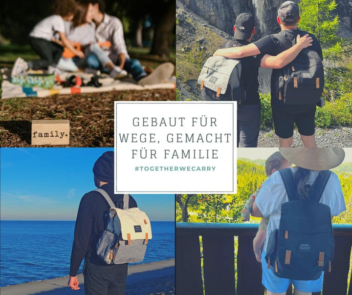 Heberlein Prestige Baby Wickelrucksack - grosse Wickeltasche für Mama & Papa, wasserabweisend mit vi