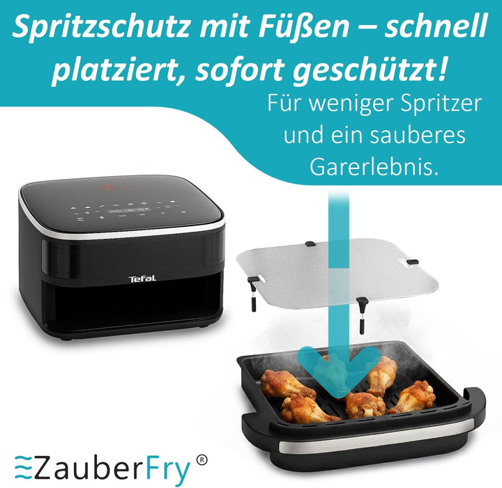 ZauberFry Spritzschutz, Effektiver Edelstahl Fettspritzschutz kompatibel mit Tefal Easy Fry XL Surfa