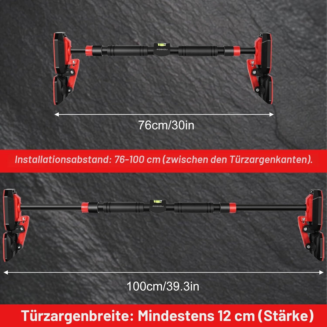 Klimmzugstange für die Tür, Klimmzugstange für Zuhause, 76–100 cm, ohne Schrauben, Heimtrainingsgerä