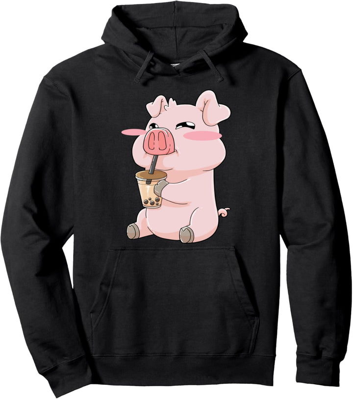 Schwein Bubble Tea Kawaii Pullover Hoodie