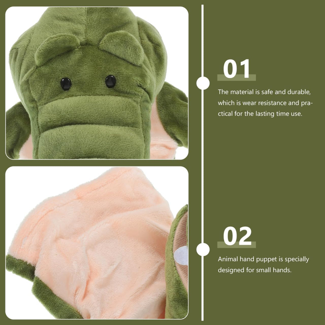 Alipis Krokodil-Handpuppen Ausgestopfte Krokodil-Handschuhe Geschichtenerzählpuppe Plüsch-Drachen Os
