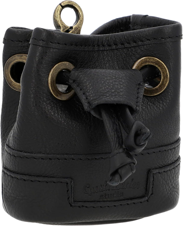 Gusti Leder Leckerlitasche Alaric - Futterbeutel Hund Vierbeiner Schwarz Leder