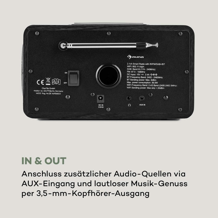 auna Connect 150 SE - Smart Radio 2.1-Internetradio, DAB/DAB+ / PLL-UKW-Radio, Mediaplayer, Spotify