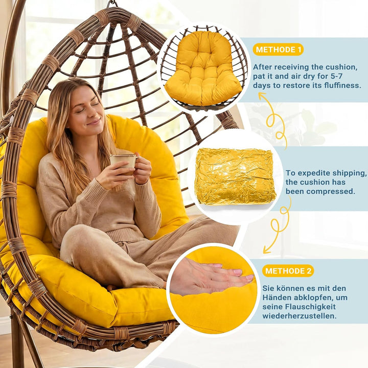 Hängesessel Kissen Ersatzkissen Outdoor: Thick Soft Polyester Sitzkissen 80x120 cm Egg Swing Cushion