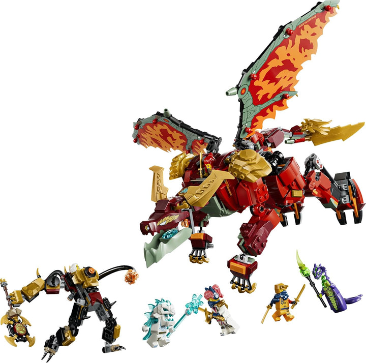 LEGO NINJAGO Wyldfyres Drachenmech - 2-in-1 Ninja-Actionfigur mit Mech von Kaiserin Beatrix und 6 Mi