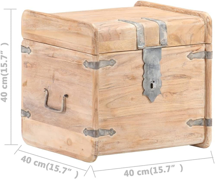 vidaXL Akazienholz Massiv Truhe Abschliessbar Nachttisch Aufbewahrungsbox Holzkiste Nachtschrank Hol
