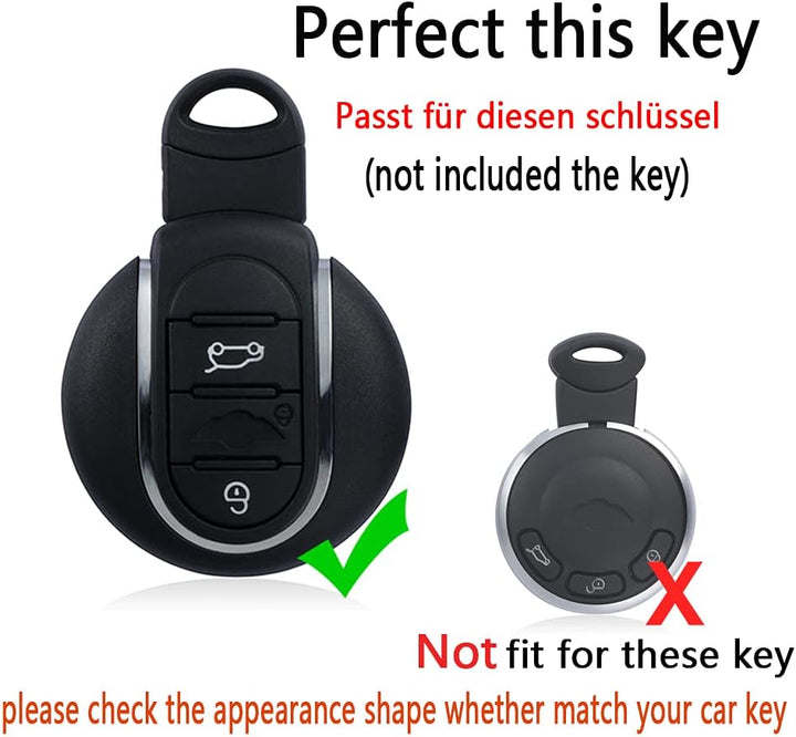 HIBEYO Autoschlüssel Hülle passt für BMW Mini Schlüssel hülle Nebelwachsleder Schutzhülle für Mini F