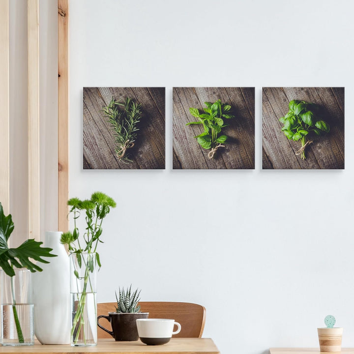 Muralo - Wandbilder Set - Leinwand Bilder Set Aufhängefertig - Bilder für Küche- Moderne Wanddeko -