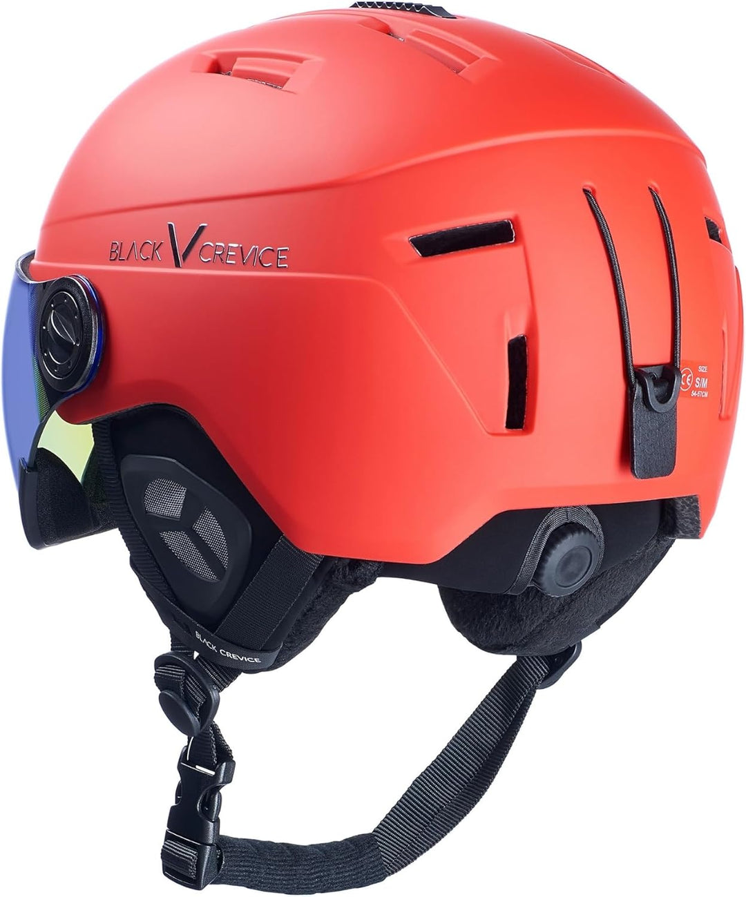 Black Crevice Skihelm Calgary I Skihelm mit Visier im Pilotenstyle I Skihelm Herren &amp; Damen I Skihel
