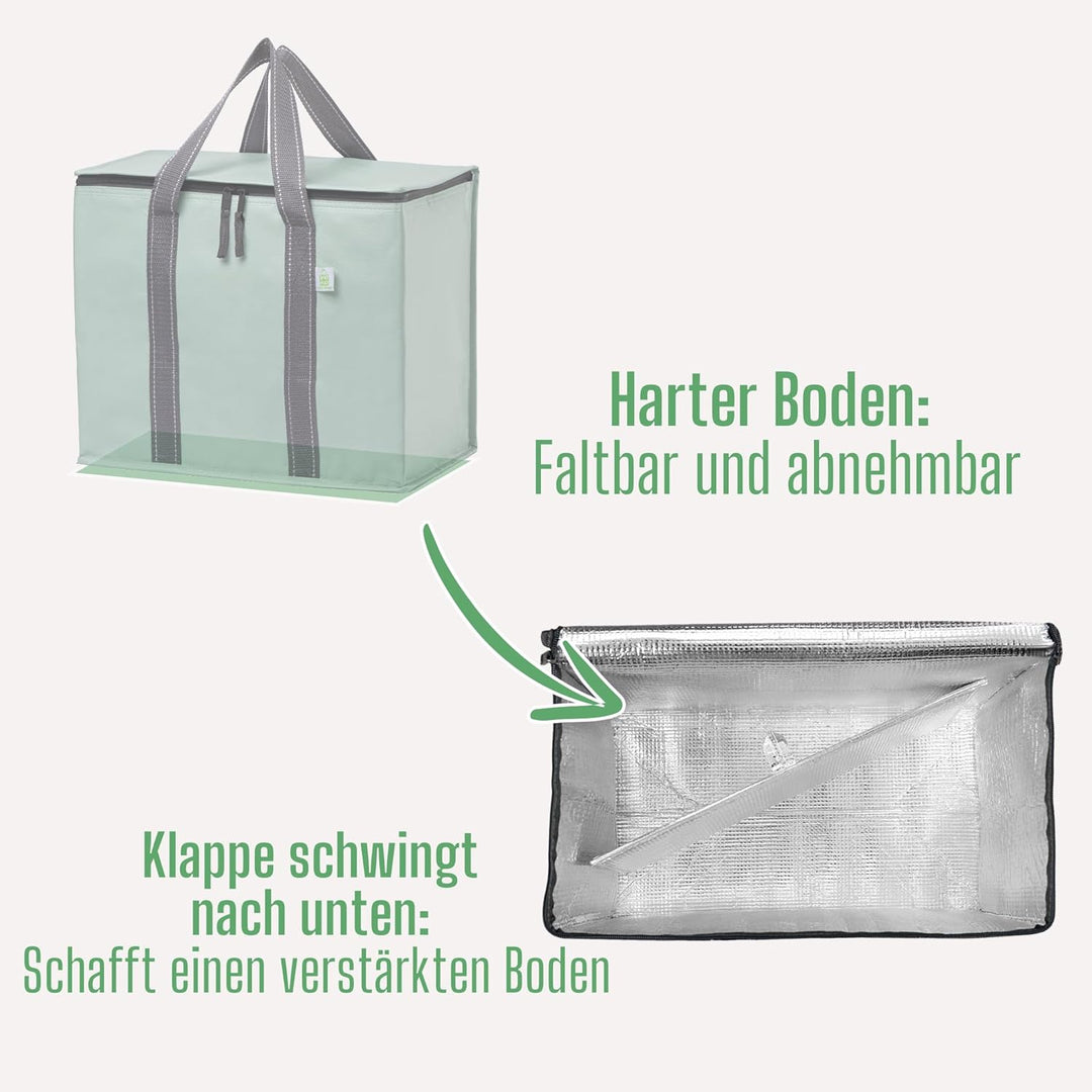 VENO 29 Liter Einkaufstasche Wiederverwendbare Faltbar Kühltasche, PP-Gewebe Gross Picknickkorb Robu