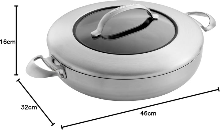 Scanpan 65113200 Chef Pfanne mit Deckel - CTX, 32 cm