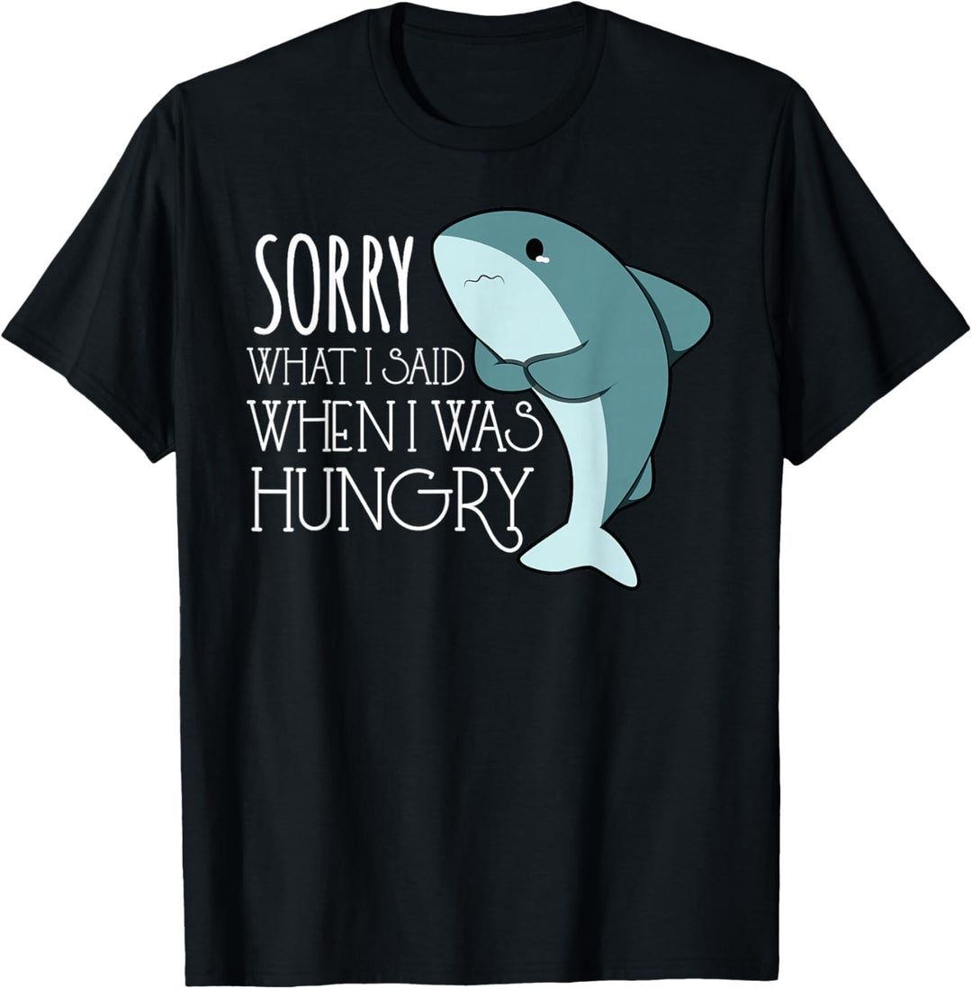 Niedlicher Kawaii-Hungriger Hai. T-Shirt