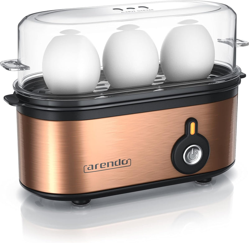 Arendo - Edelstahl Eierkocher Threecook - Egg Cooker - EIN AUS-Schalter - Wählbarer Härtegrad - 210