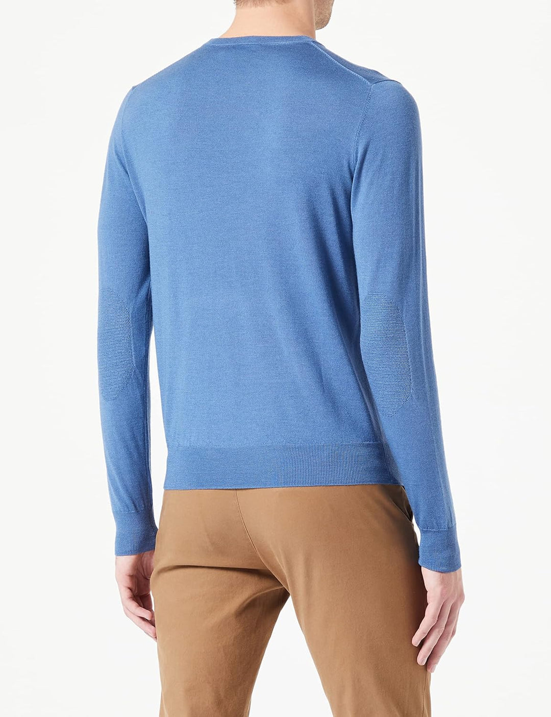 Hackett London Herren GMD Merino Silk Crew Pullover XS Blue (Steel Blue), XS Blue (Steel Blue)
