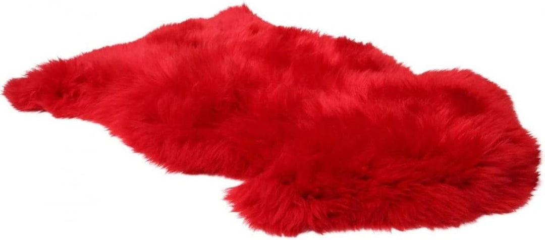 Hollert Lammfell Merino Rot kuschelig flauschig Schaffell waschbar Echtfell Läufer Teppich für Wohnz