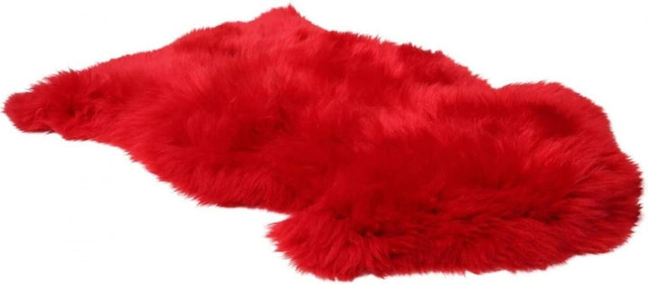 Hollert Lammfell Merino Rot kuschelig flauschig Schaffell waschbar Echtfell Läufer Teppich für Wohnz