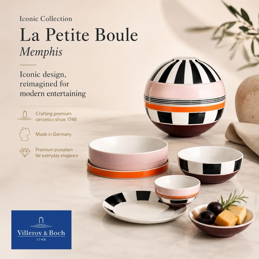 Villeroy &amp; Boch - La petite Boule memphis, Geschirrset Porzellan, Schalenset, 5 tlg. Servier Set, 14