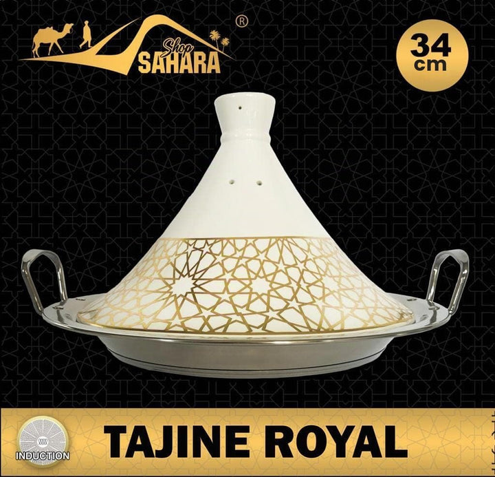 Tajine Set Kochbuch + Tajine Ø 34 cm Marokkanische Royal Tajin Tagin Tagine Keramik Induktion