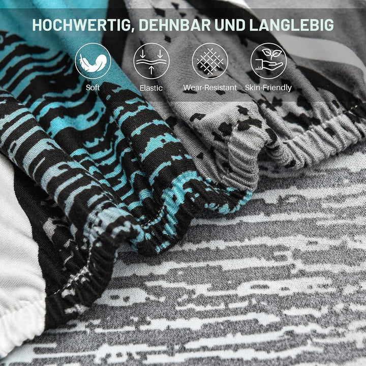 ShowyLive Sofa Überzug Couch Überzug 2er Set für Ecksofa L-Form Sofabezug 3 Sitzer+3 Sitzer, mit 4 S