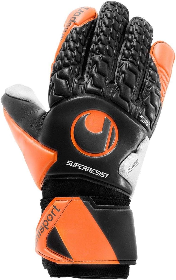 uhlsport Herren Super Resist Handschuhe 9.5 schwarz/fluo orange/Weiss, 9.5 schwarz/fluo orange/Weiss