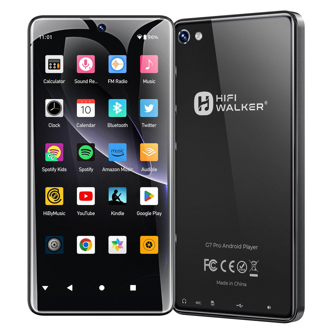 HIFI WALKER G7 Pro MP3 Player Android 13 mit WLAN & Bluetooth, 5,2" HD Touchscreen, MP4 Player mit S