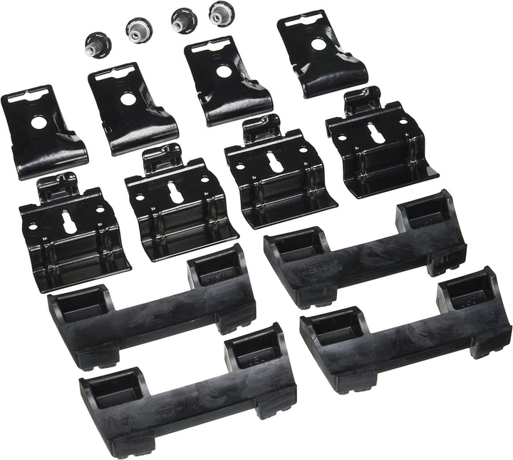 Thule 711100 WingBar Evo 108, Silber Set of 2 &amp; 186080 Montage-Kit Evo Flush Rail 6080