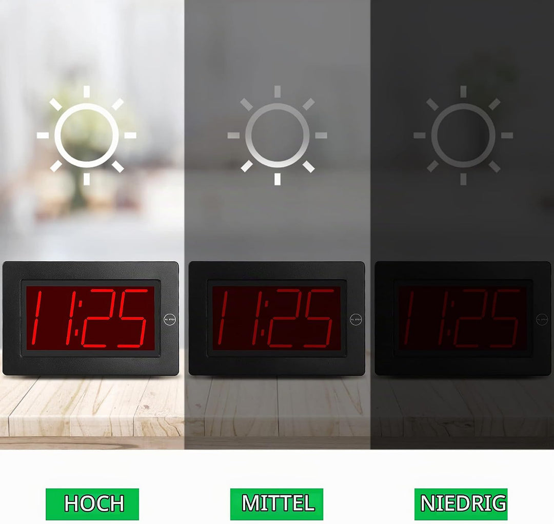 KWANWA Digitale Wecker Uhren LED Wanduhr mit 3 &